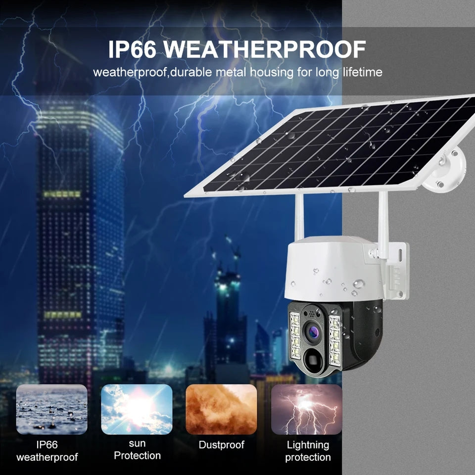 Solar Power Backup Outdoor Wifi Security Camera Built-In-Battery Back Up