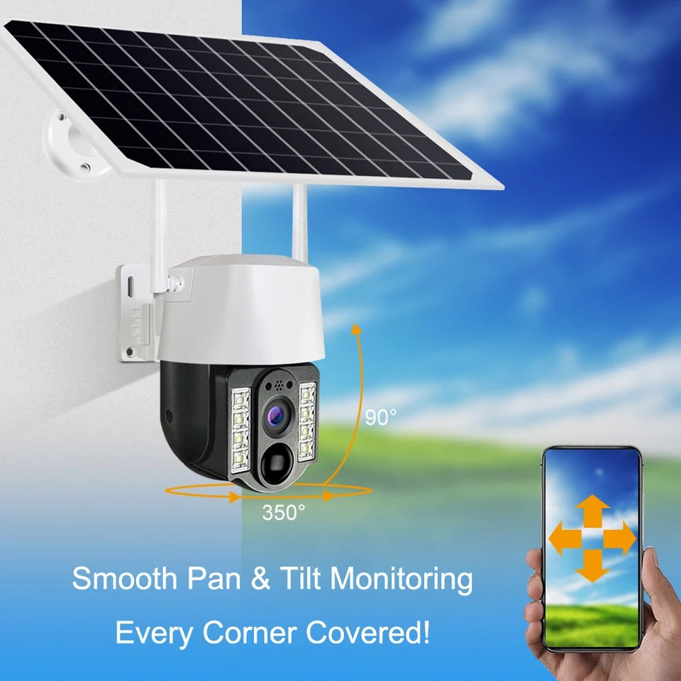 Solar Power Backup Outdoor Wifi Security Camera Built-In-Battery Back Up