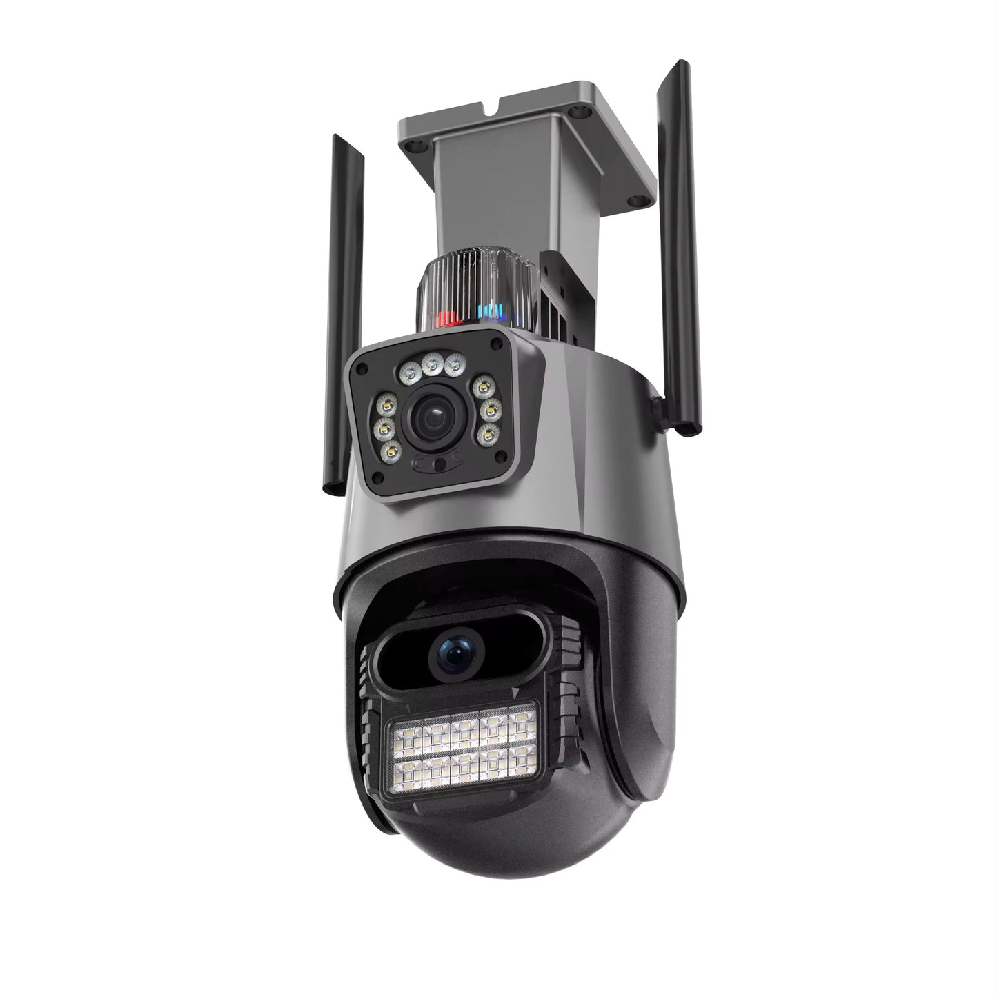Modern Outdoor Dual Lens Binocular Police Lights PTZ 360Β° Wifi Security Camera