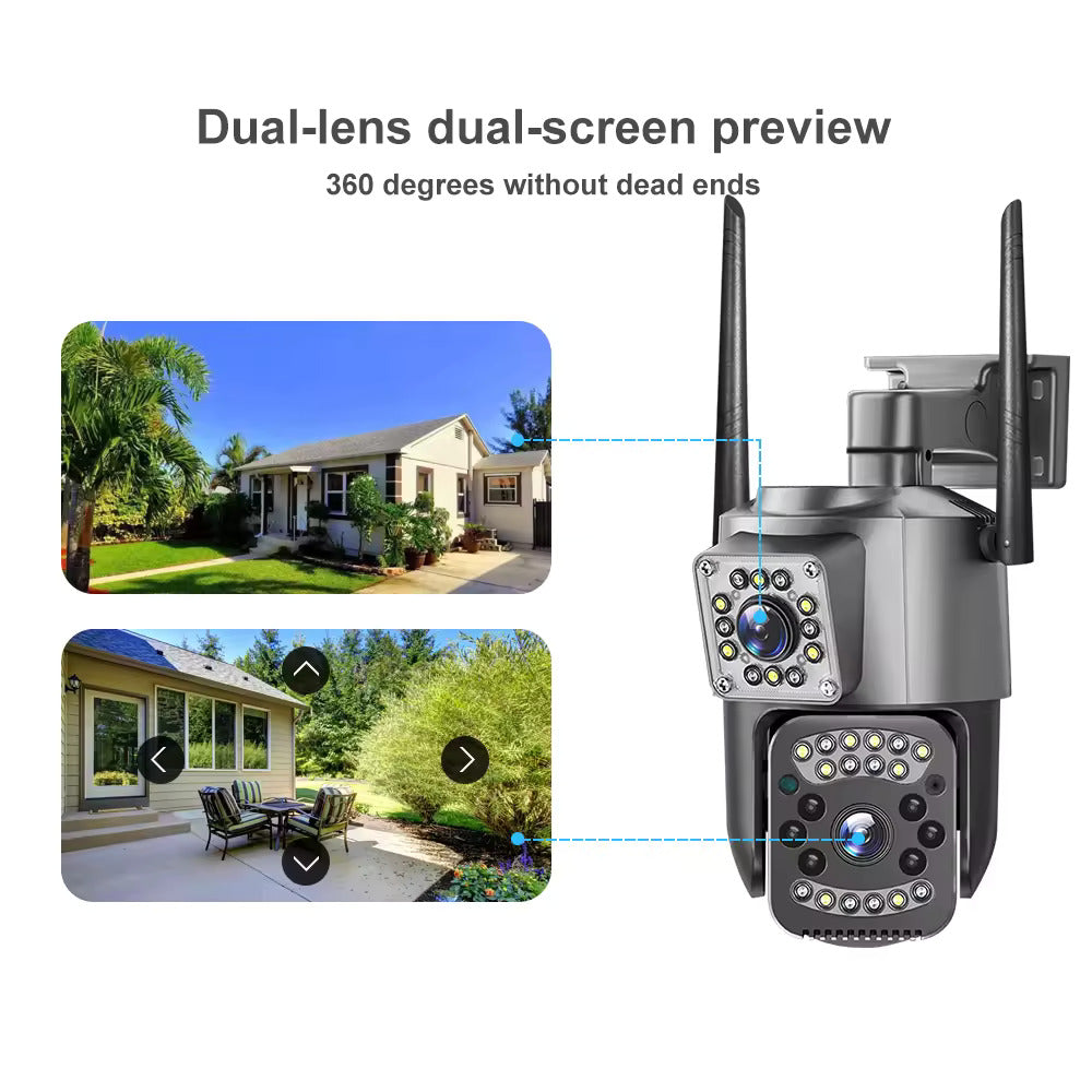 Outdoor Dual Lens PTZ 360° Wifi Security Camera