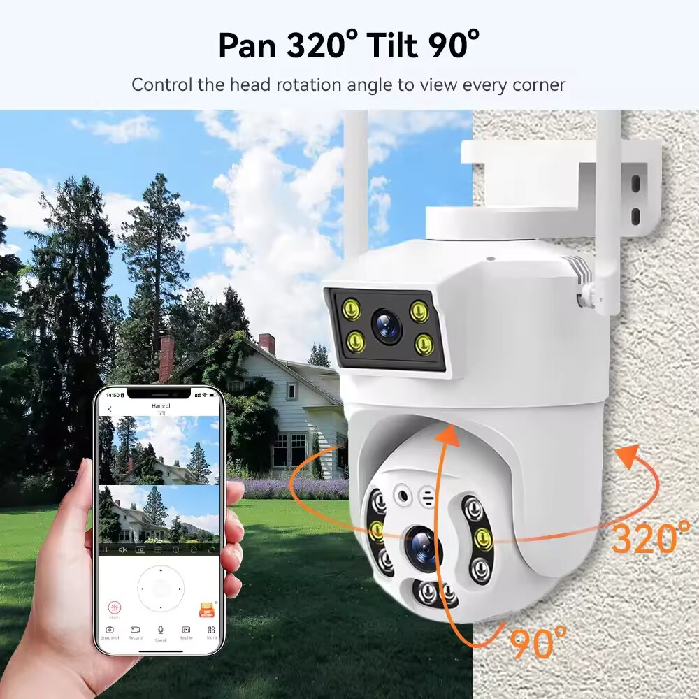 Outdoor Dual Lens PTZ 360° Wifi Security Camera