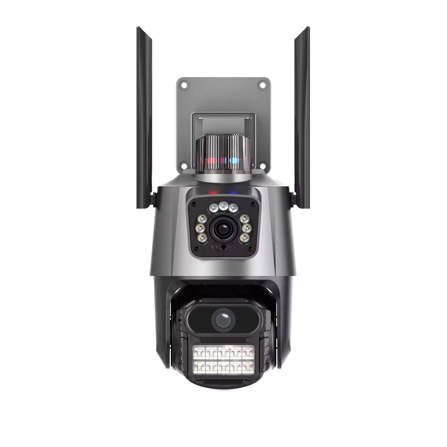 Modern Outdoor Dual Lens Binocular Police Lights PTZ 360Β° Wifi Security Camera