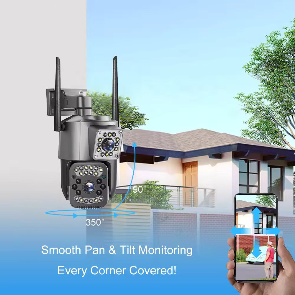 Outdoor Dual Lens PTZ 360° Wifi Security Camera