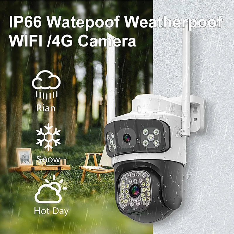 Outdoor Triple Lens PTZ 360° Wifi Security Camera