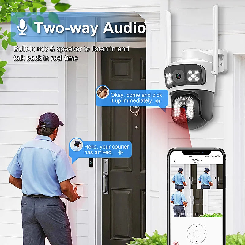 Outdoor Triple Lens PTZ 360° Wifi Security Camera