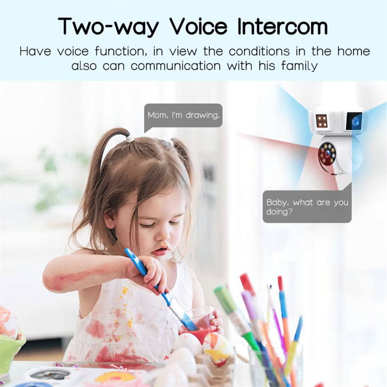 360° Indoor Bulb holder Lamp ( TRIPLE ) 3 Lens WiFi Security Camera