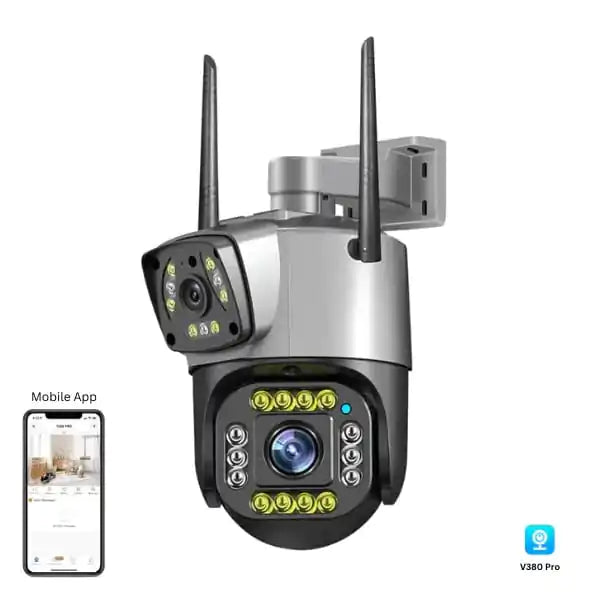 Outdoor Dual Lens PTZ 360Β° Wifi Security Camera