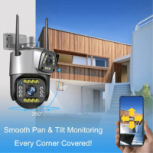Outdoor Dual Lens PTZ 360Β° Wifi Security Camera