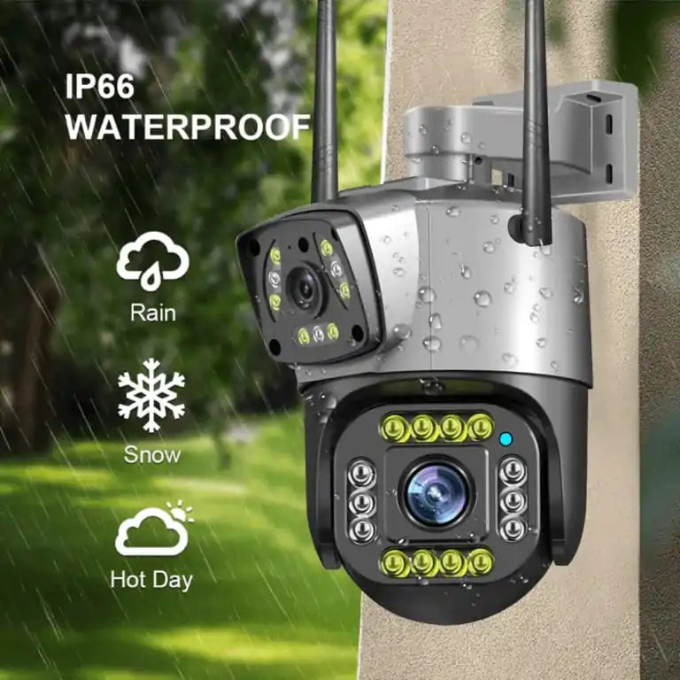 Outdoor Dual Lens PTZ 360Β° Wifi Security Camera