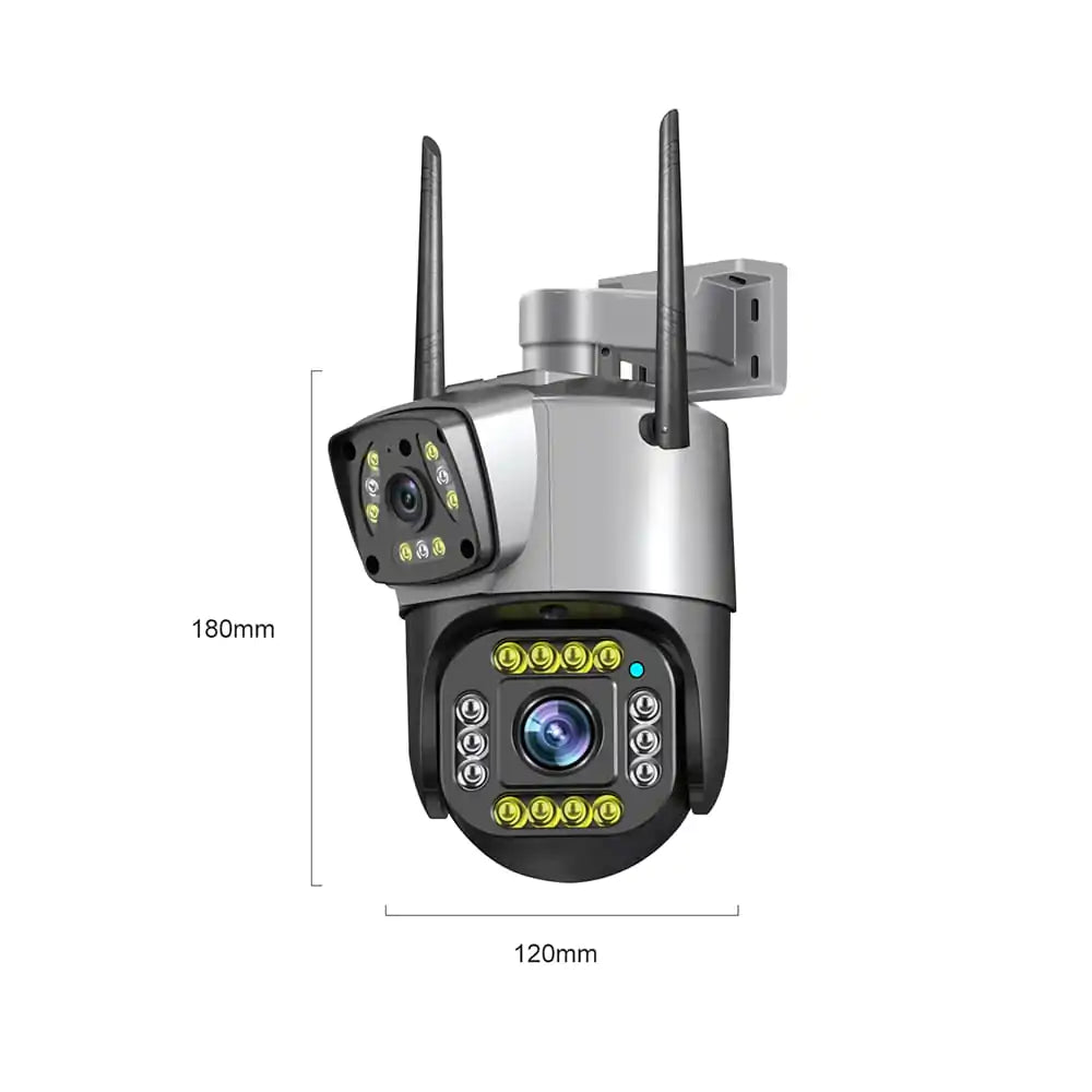 Outdoor Dual Lens PTZ 360Β° Wifi Security Camera
