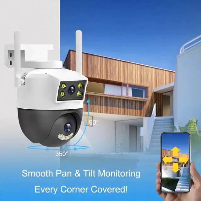 Outdoor Dual Lens PTZ 360° Wifi Security Camera