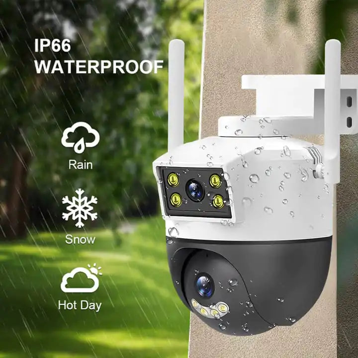 Outdoor Dual Lens PTZ 360° Wifi Security Camera