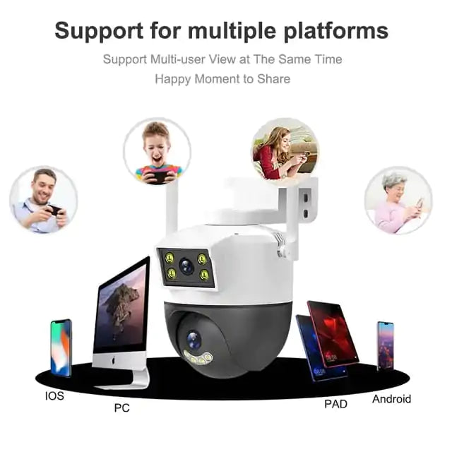 Outdoor Dual Lens PTZ 360° Wifi Security Camera