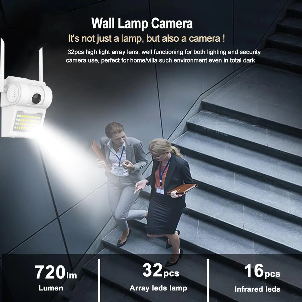 Outdoor 4k WiFi Lamp UHD Wireless Security Camera