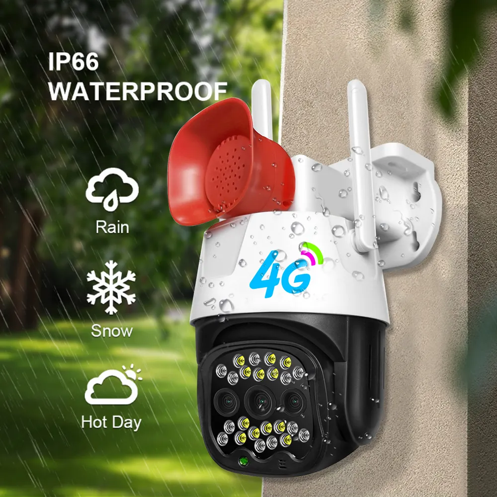 4G SIM PTA Approved Siren Outdoor Security Camera