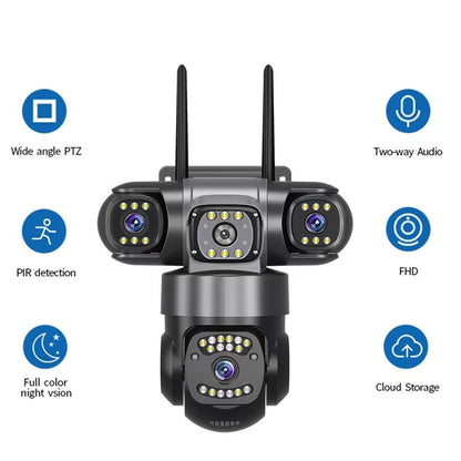Outdoor 4 Lens PTZ 360° Wifi Security Camera