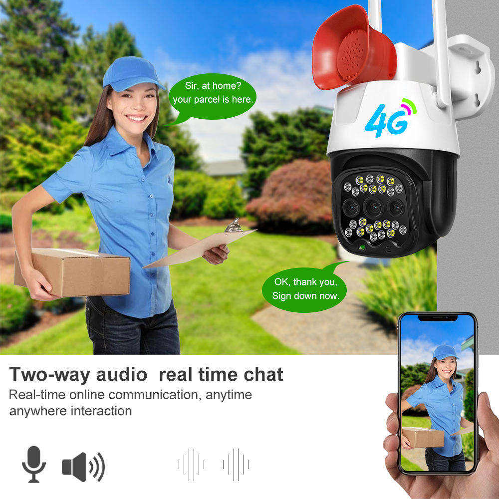 4G SIM PTA Approved Siren Outdoor Security Camera